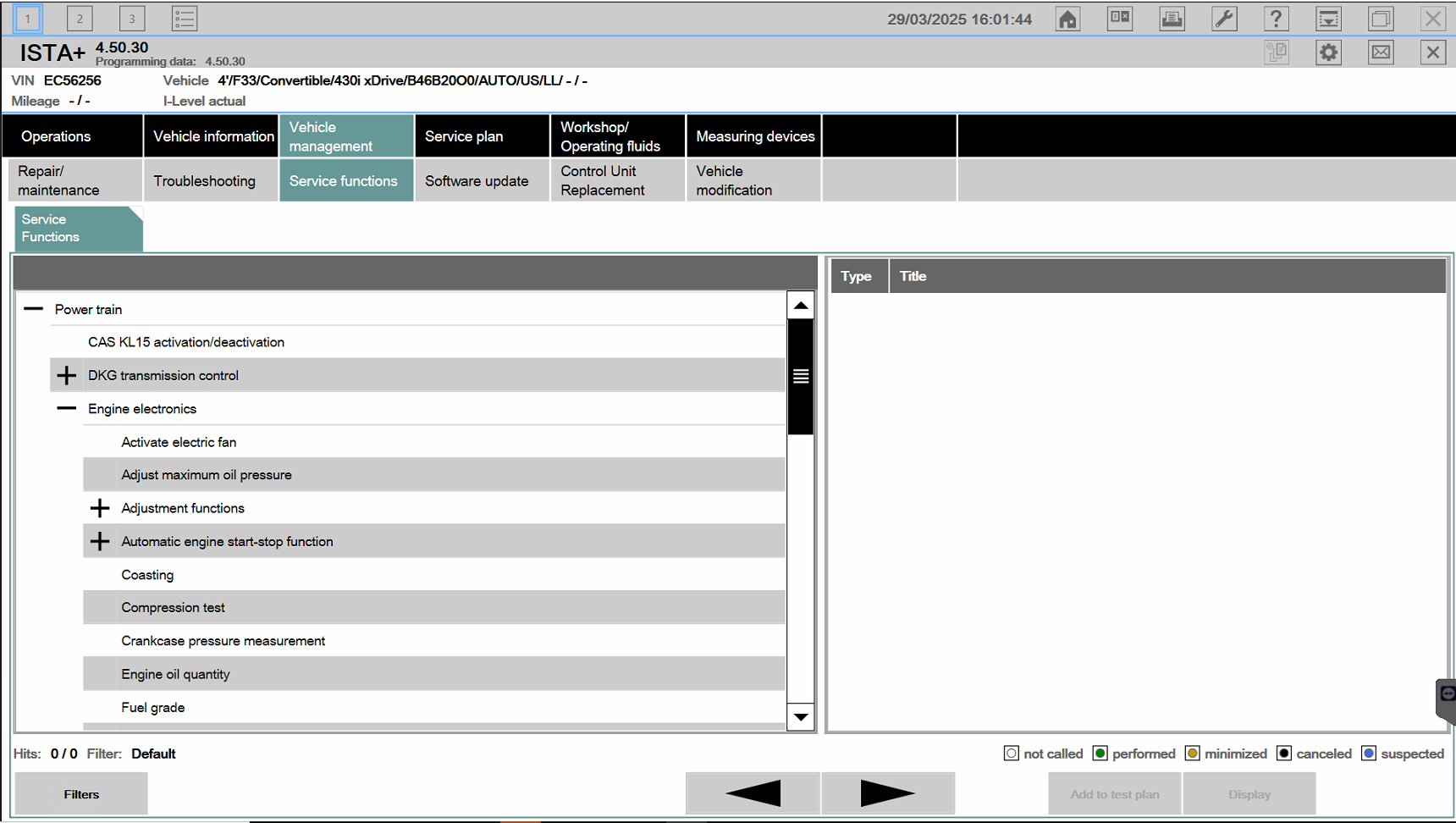 ISTA service function