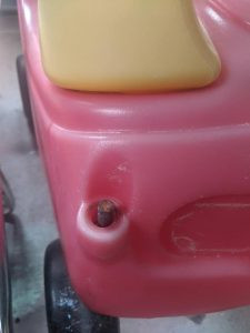 Car Wheel with Bolt Showing