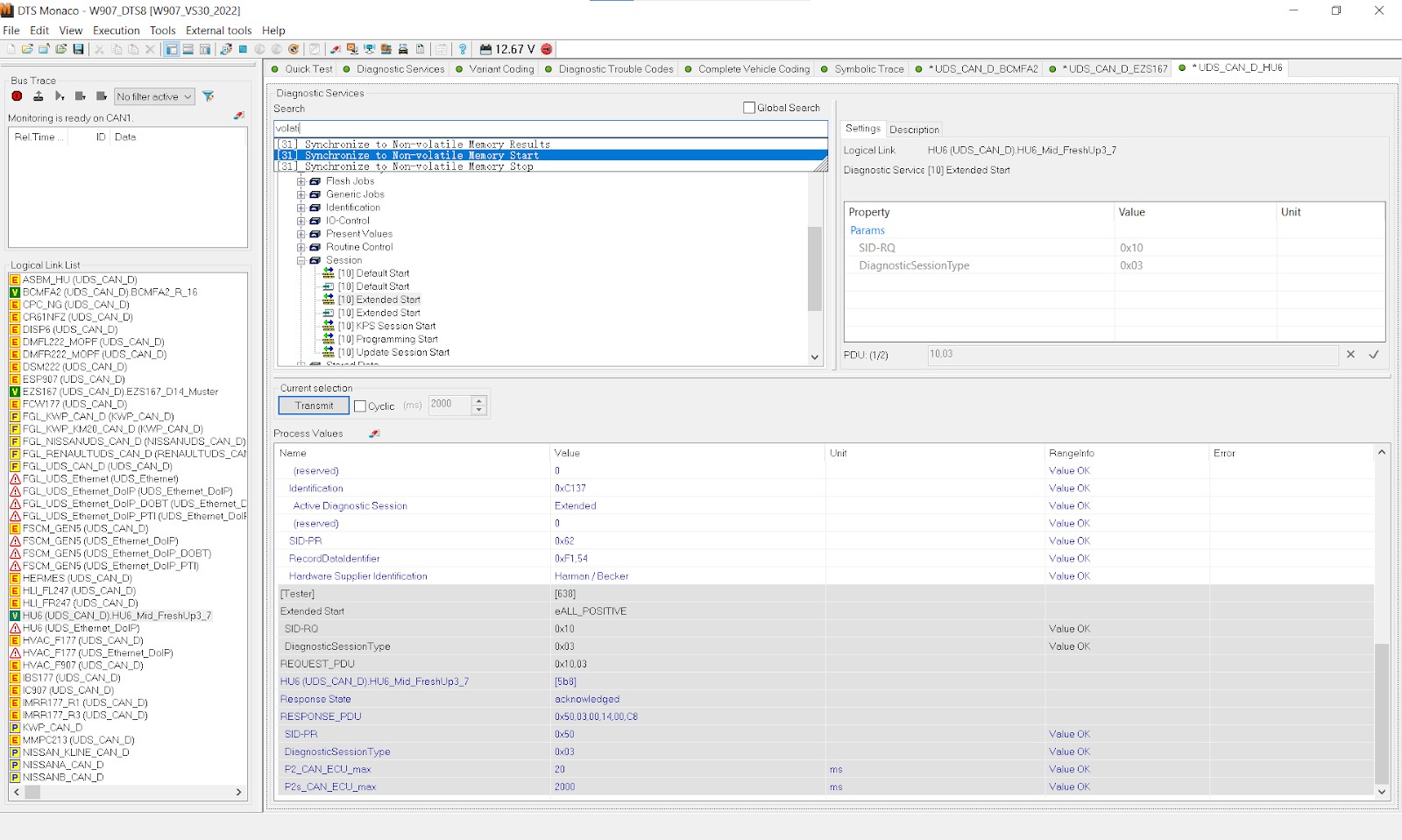 Synchronize to Non-volatile Memory Start using VCX SE