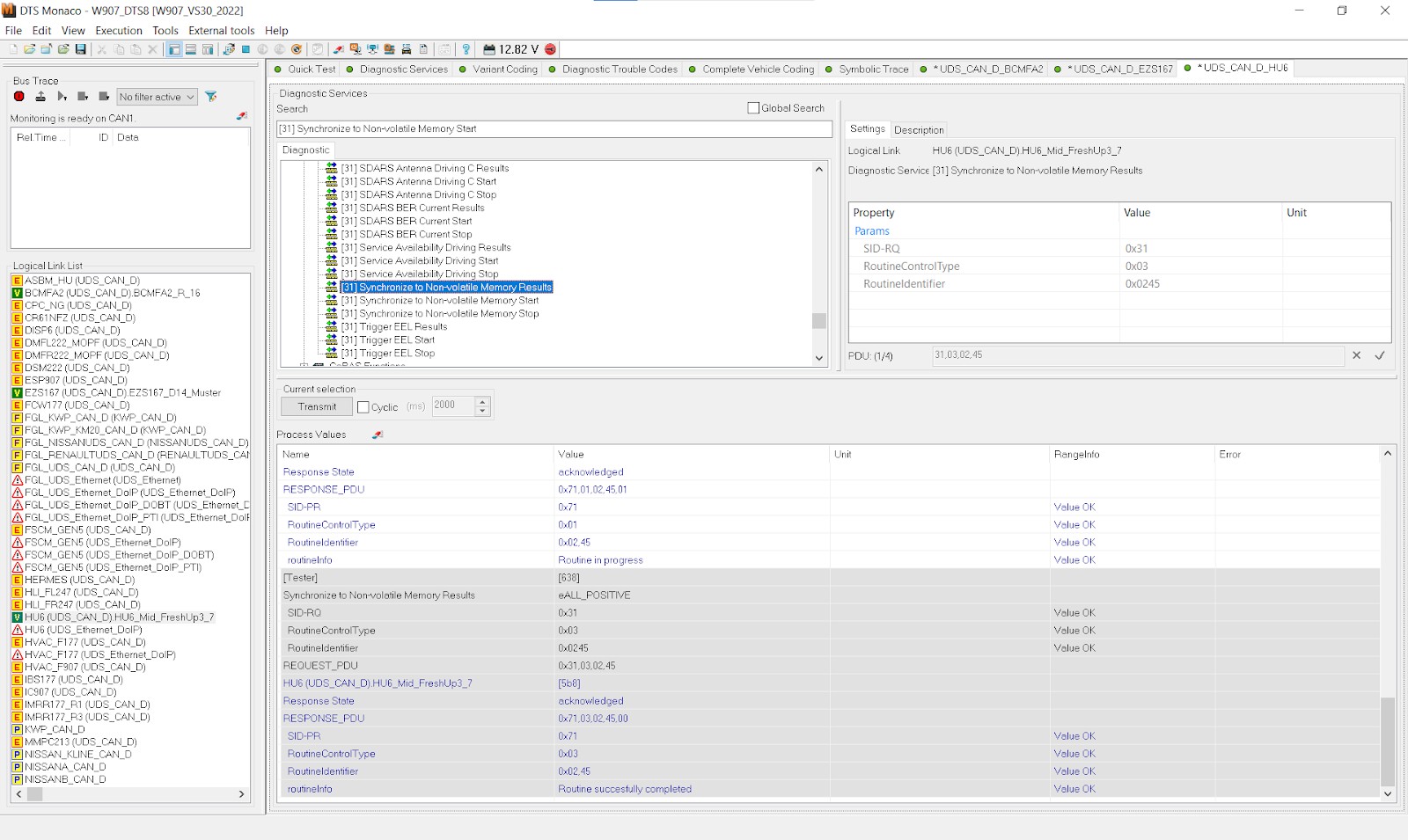 Synchronize to Non-volatile Memory Results using VCX SE